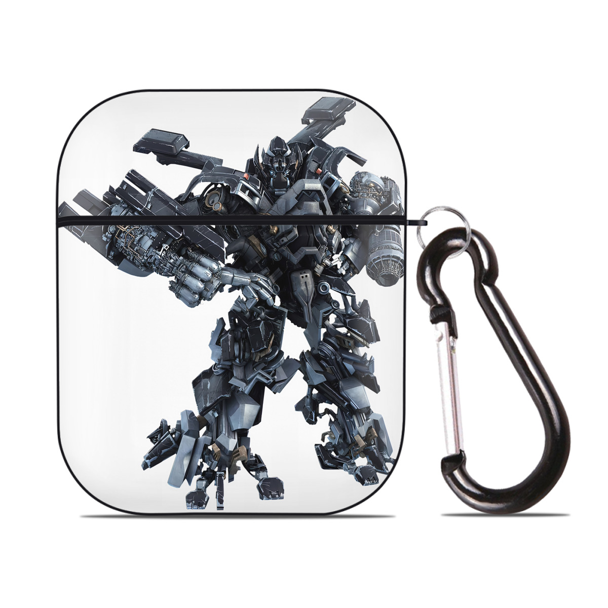 （画像用） Transformers トランスフォーマー AirPods 第2世代保護ケース ハードシェル ブラック 耐衝撃・防指紋・カラビナ付き