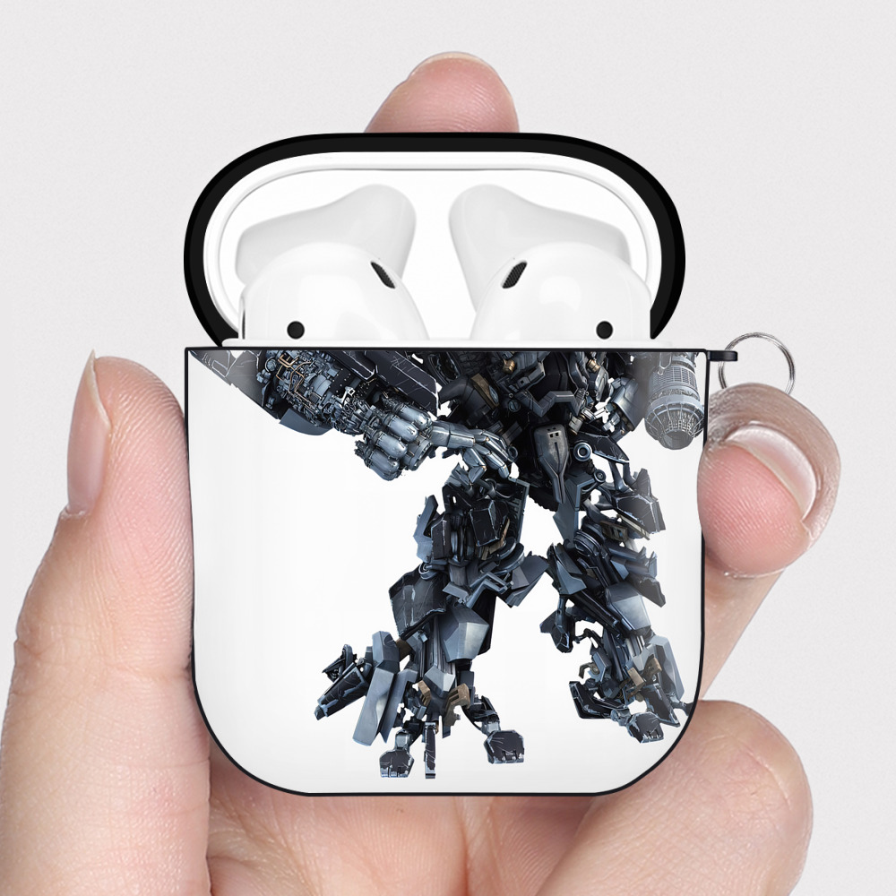 （画像用） Transformers トランスフォーマー AirPods 第2世代保護ケース ハードシェル ブラック 耐衝撃・防指紋・カラビナ付き