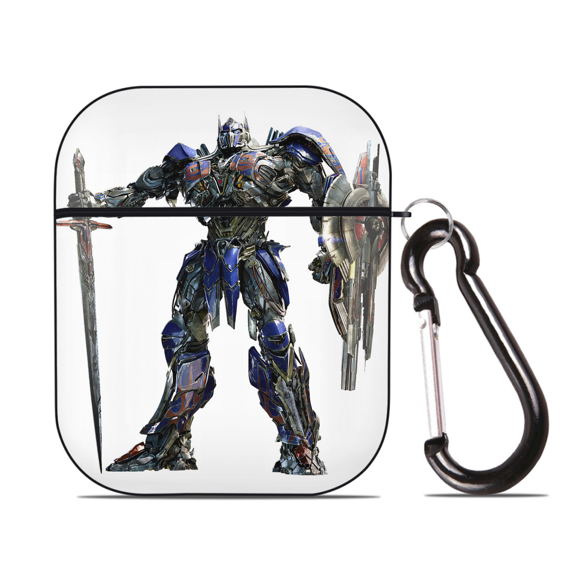（画像用） Transformers トランスフォーマー AirPods 第2世代保護ケース ハードシェル ブラック 耐衝撃・防指紋・カラビナ付き