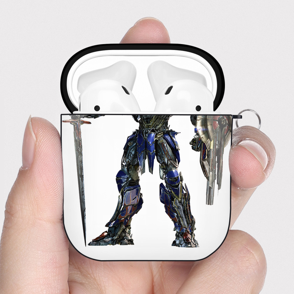 （画像用） Transformers トランスフォーマー AirPods 第2世代保護ケース ハードシェル ブラック 耐衝撃・防指紋・カラビナ付き