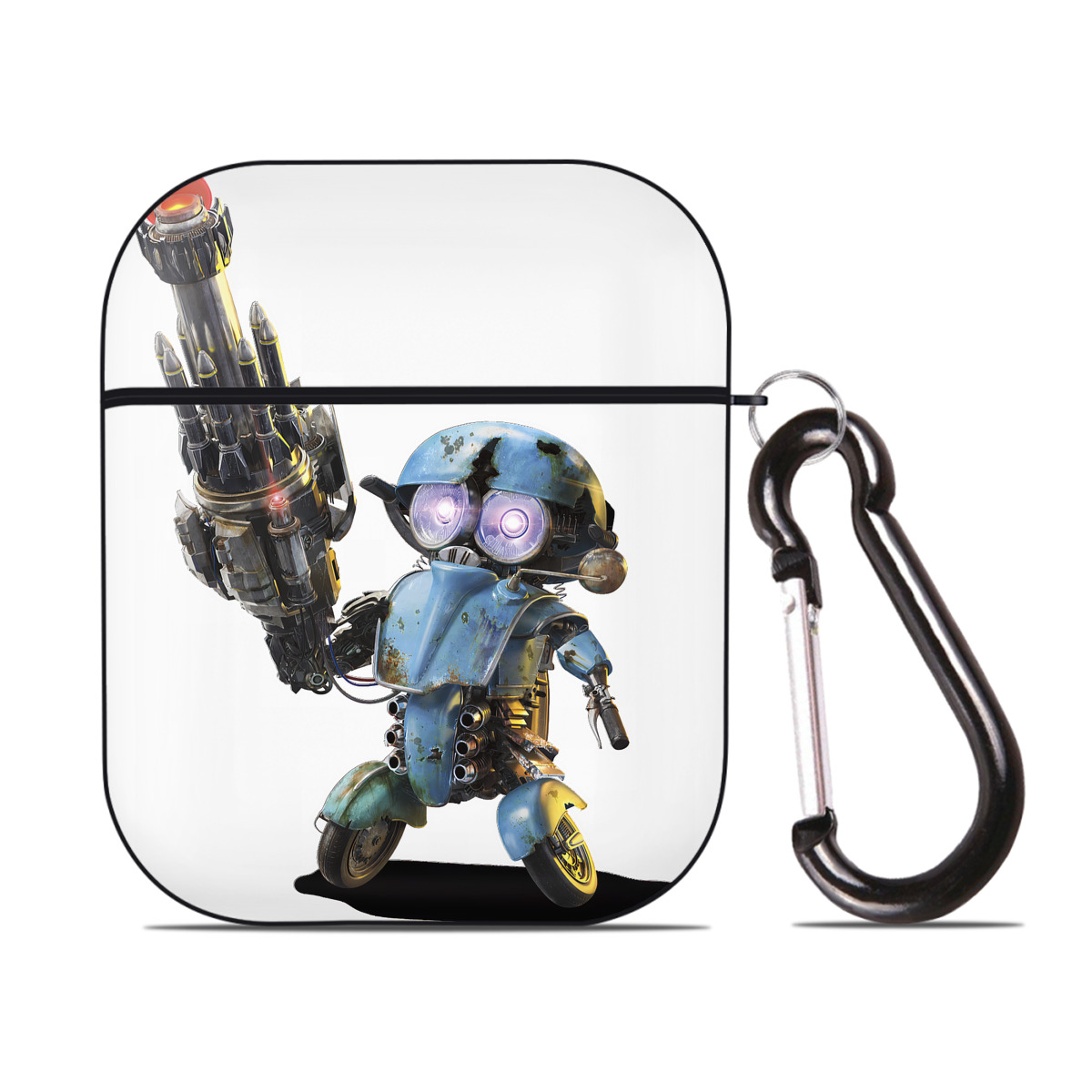 （画像用） Transformers トランスフォーマー AirPods 第2世代保護ケース ハードシェル ブラック 耐衝撃・防指紋・カラビナ付き