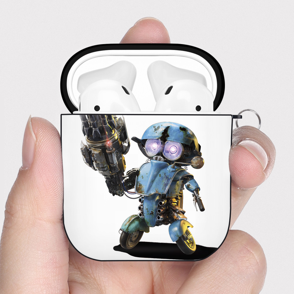 （画像用） Transformers トランスフォーマー AirPods 第2世代保護ケース ハードシェル ブラック 耐衝撃・防指紋・カラビナ付き