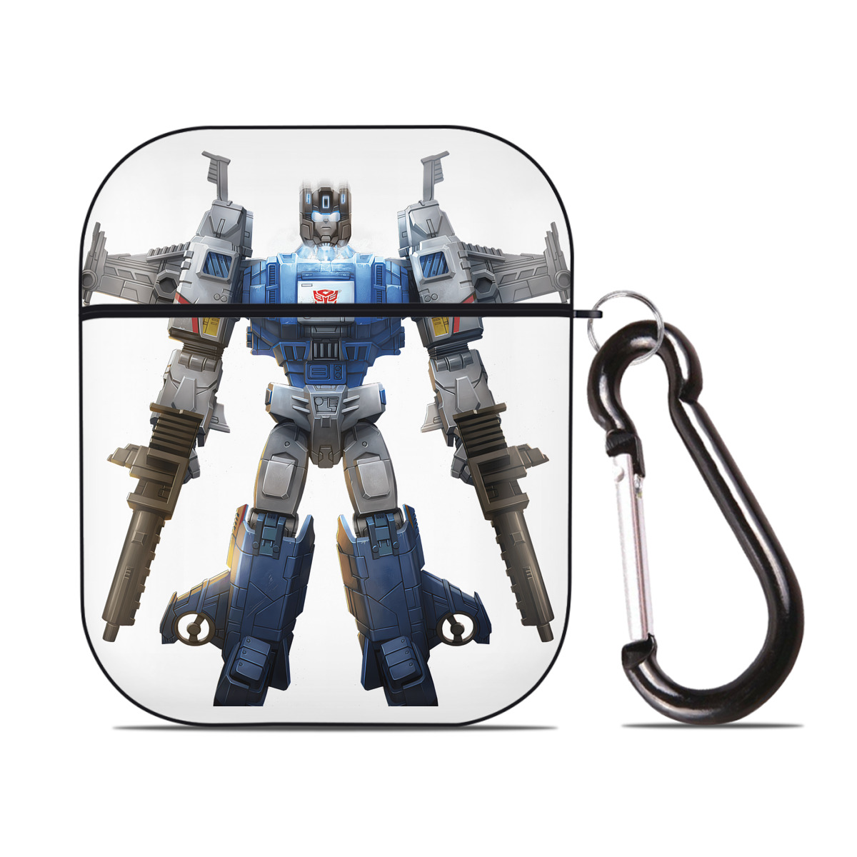 （画像用） Transformers トランスフォーマー AirPods 第2世代保護ケース ハードシェル ブラック 耐衝撃・防指紋・カラビナ付き