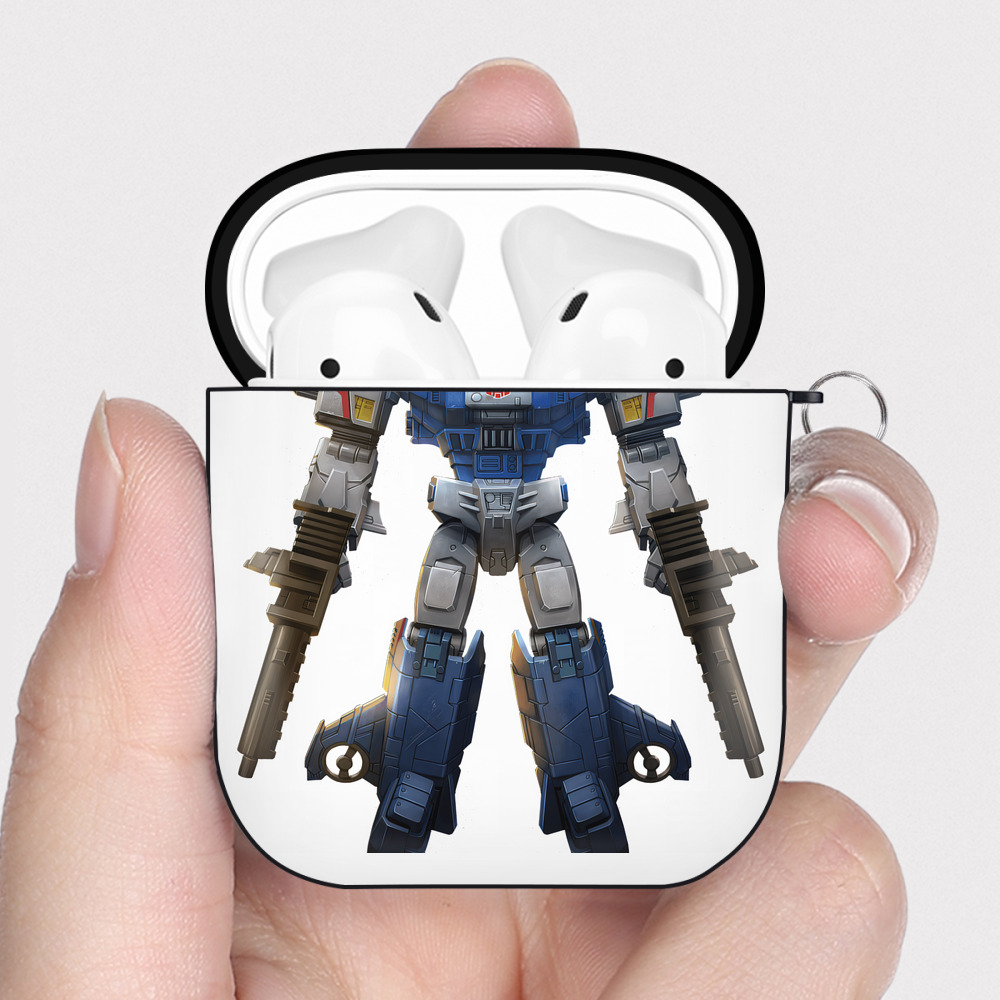 （画像用） Transformers トランスフォーマー AirPods 第2世代保護ケース ハードシェル ブラック 耐衝撃・防指紋・カラビナ付き