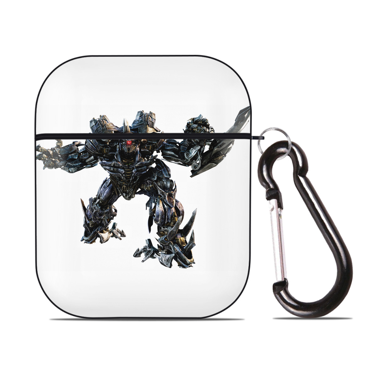 （画像用） Transformers トランスフォーマー AirPods 第2世代保護ケース ハードシェル ブラック 耐衝撃・防指紋・カラビナ付き