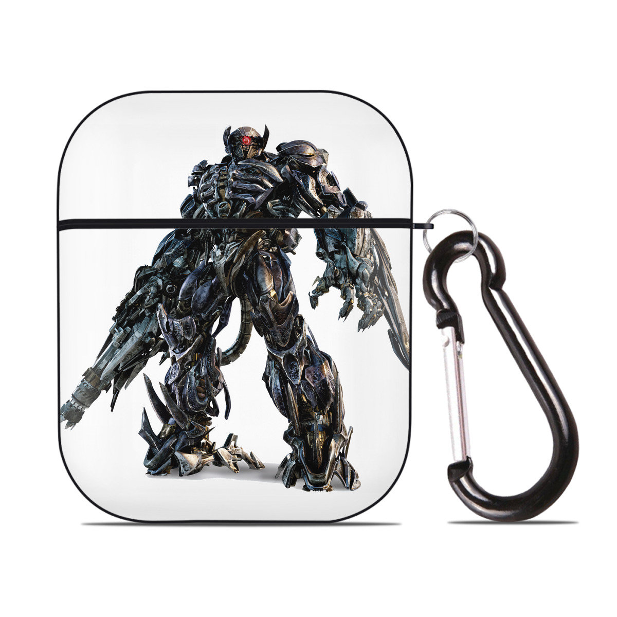 （画像用） Transformers トランスフォーマー AirPods 第2世代保護ケース ハードシェル ブラック 耐衝撃・防指紋・カラビナ付き