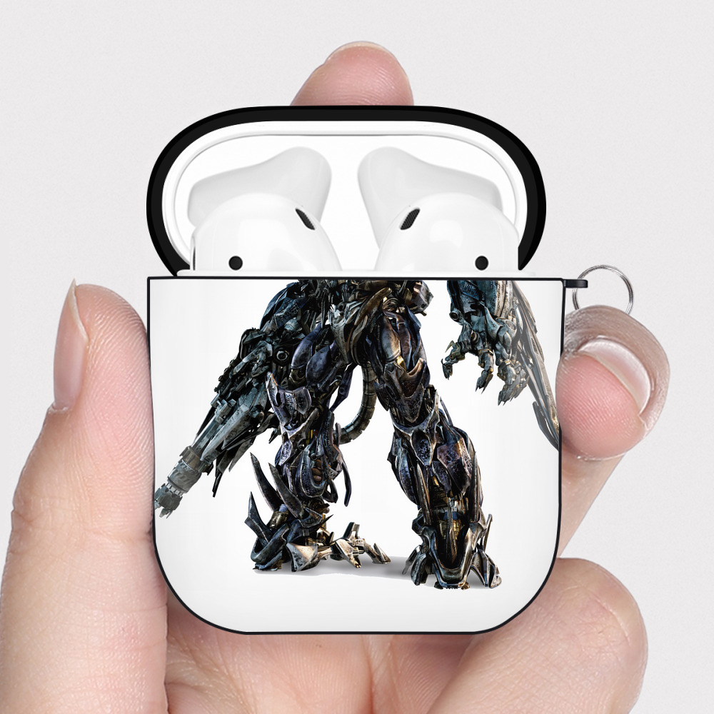 （画像用） Transformers トランスフォーマー AirPods 第2世代保護ケース ハードシェル ブラック 耐衝撃・防指紋・カラビナ付き