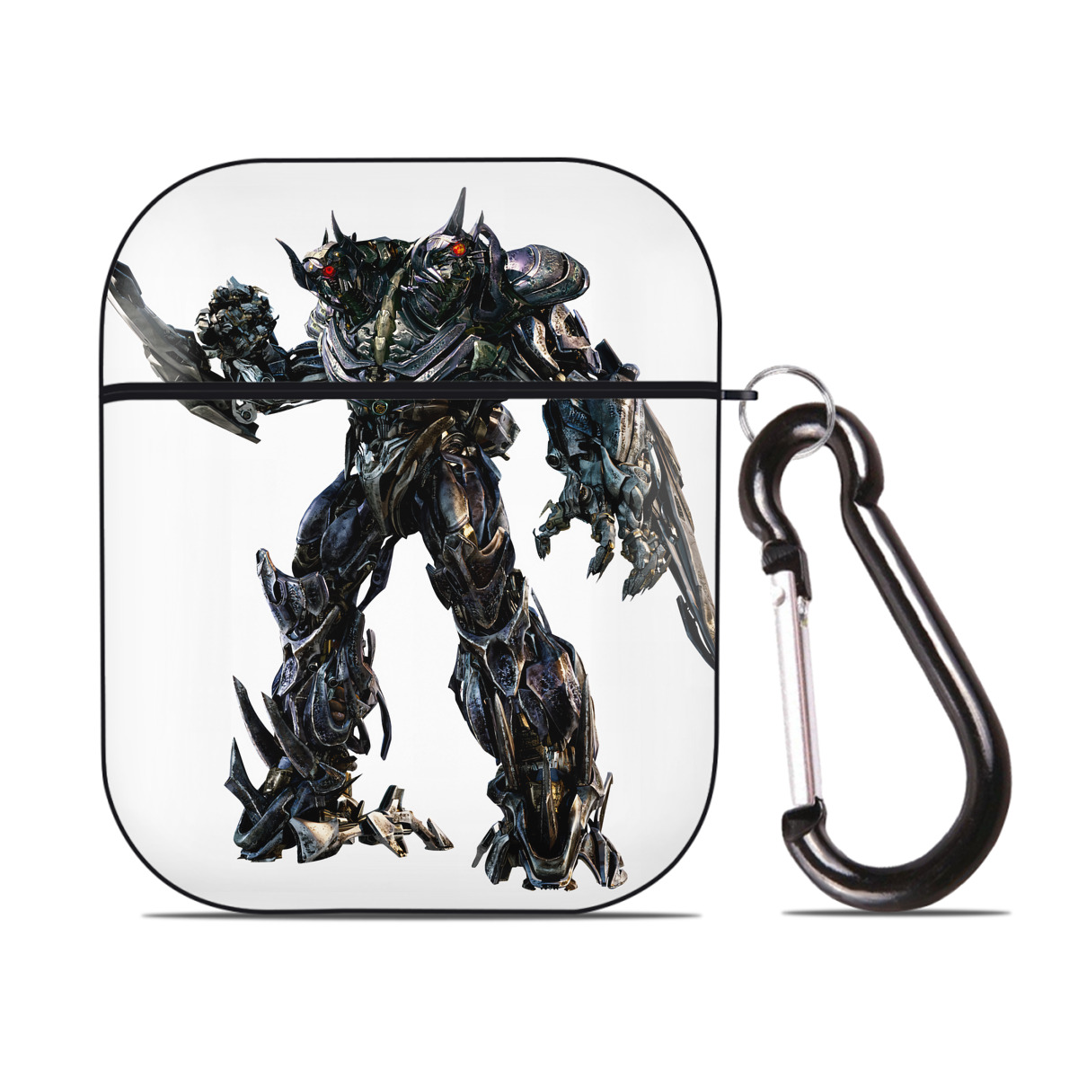 （画像用） Transformers トランスフォーマー AirPods 第2世代保護ケース ハードシェル ブラック 耐衝撃・防指紋・カラビナ付き