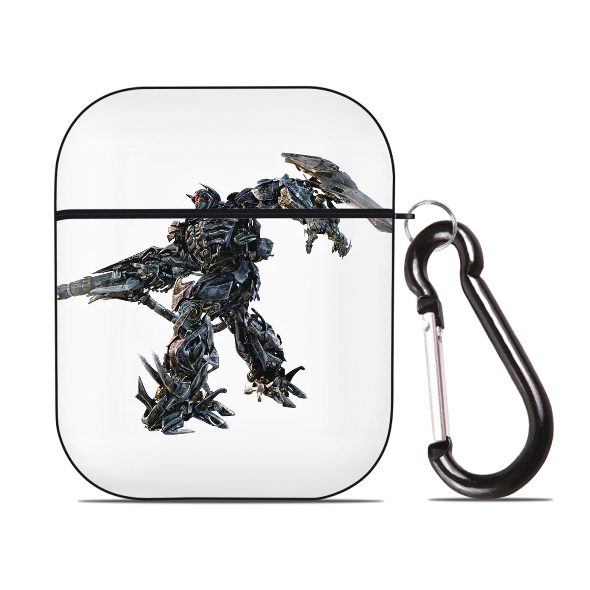 （画像用） Transformers トランスフォーマー AirPods 第2世代保護ケース ハードシェル ブラック 耐衝撃・防指紋・カラビナ付き