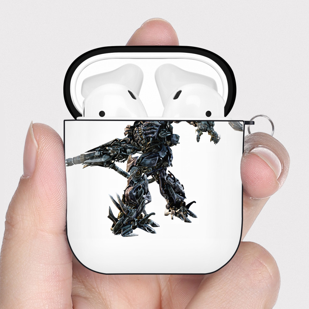 （画像用） Transformers トランスフォーマー AirPods 第2世代保護ケース ハードシェル ブラック 耐衝撃・防指紋・カラビナ付き