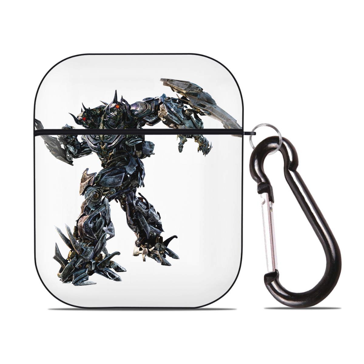 （画像用） Transformers トランスフォーマー AirPods 第2世代保護ケース ハードシェル ブラック 耐衝撃・防指紋・カラビナ付き