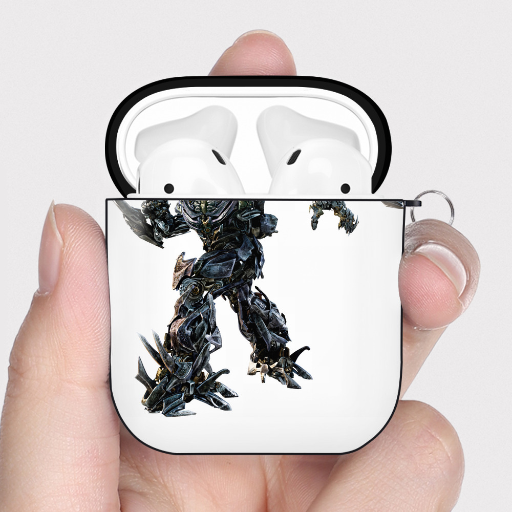 （画像用） Transformers トランスフォーマー AirPods 第2世代保護ケース ハードシェル ブラック 耐衝撃・防指紋・カラビナ付き