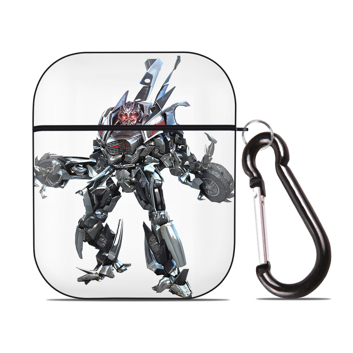 （画像用） Transformers トランスフォーマー AirPods 第2世代保護ケース ハードシェル ブラック 耐衝撃・防指紋・カラビナ付き