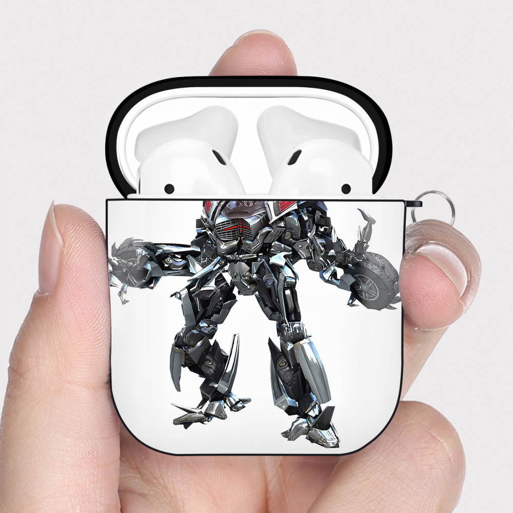 （画像用） Transformers トランスフォーマー AirPods 第2世代保護ケース ハードシェル ブラック 耐衝撃・防指紋・カラビナ付き