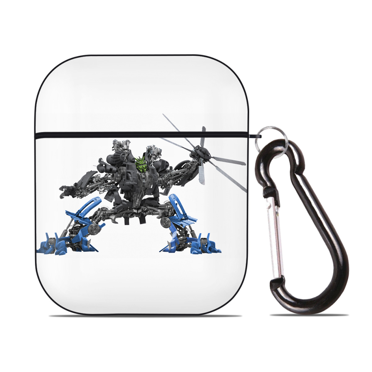 （画像用） Transformers トランスフォーマー AirPods 第2世代保護ケース ハードシェル ブラック 耐衝撃・防指紋・カラビナ付き