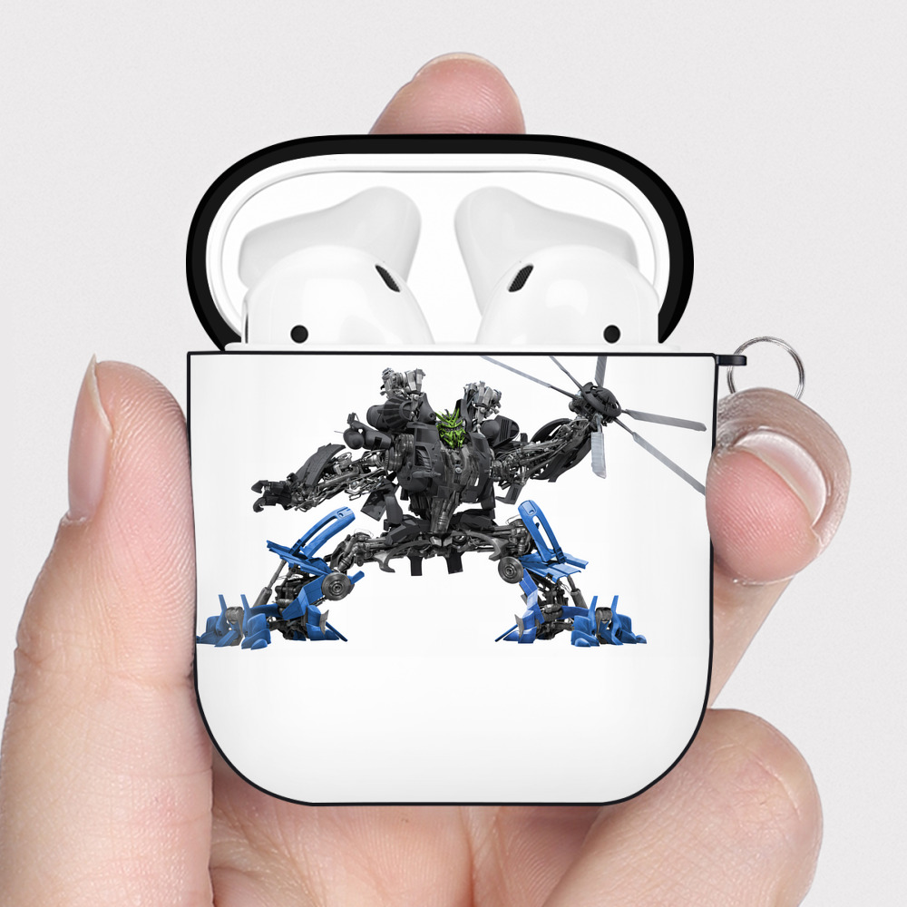 （画像用） Transformers トランスフォーマー AirPods 第2世代保護ケース ハードシェル ブラック 耐衝撃・防指紋・カラビナ付き