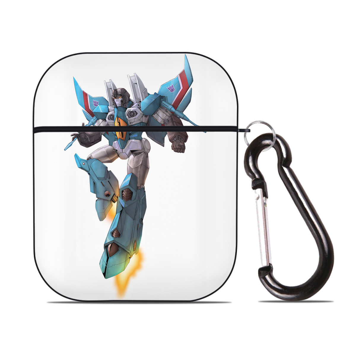 （画像用） Transformers トランスフォーマー AirPods 第2世代保護ケース ハードシェル ブラック 耐衝撃・防指紋・カラビナ付き