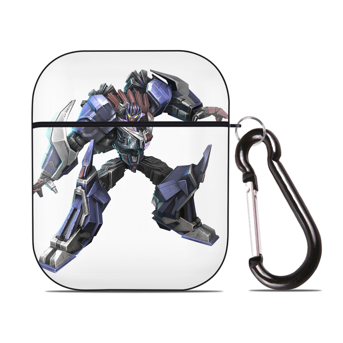 （画像用） Transformers トランスフォーマー AirPods 第2世代保護ケース ハードシェル ブラック 耐衝撃・防指紋・カラビナ付き