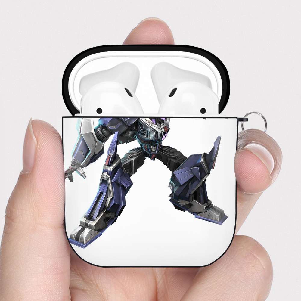 （画像用） Transformers トランスフォーマー AirPods 第2世代保護ケース ハードシェル ブラック 耐衝撃・防指紋・カラビナ付き
