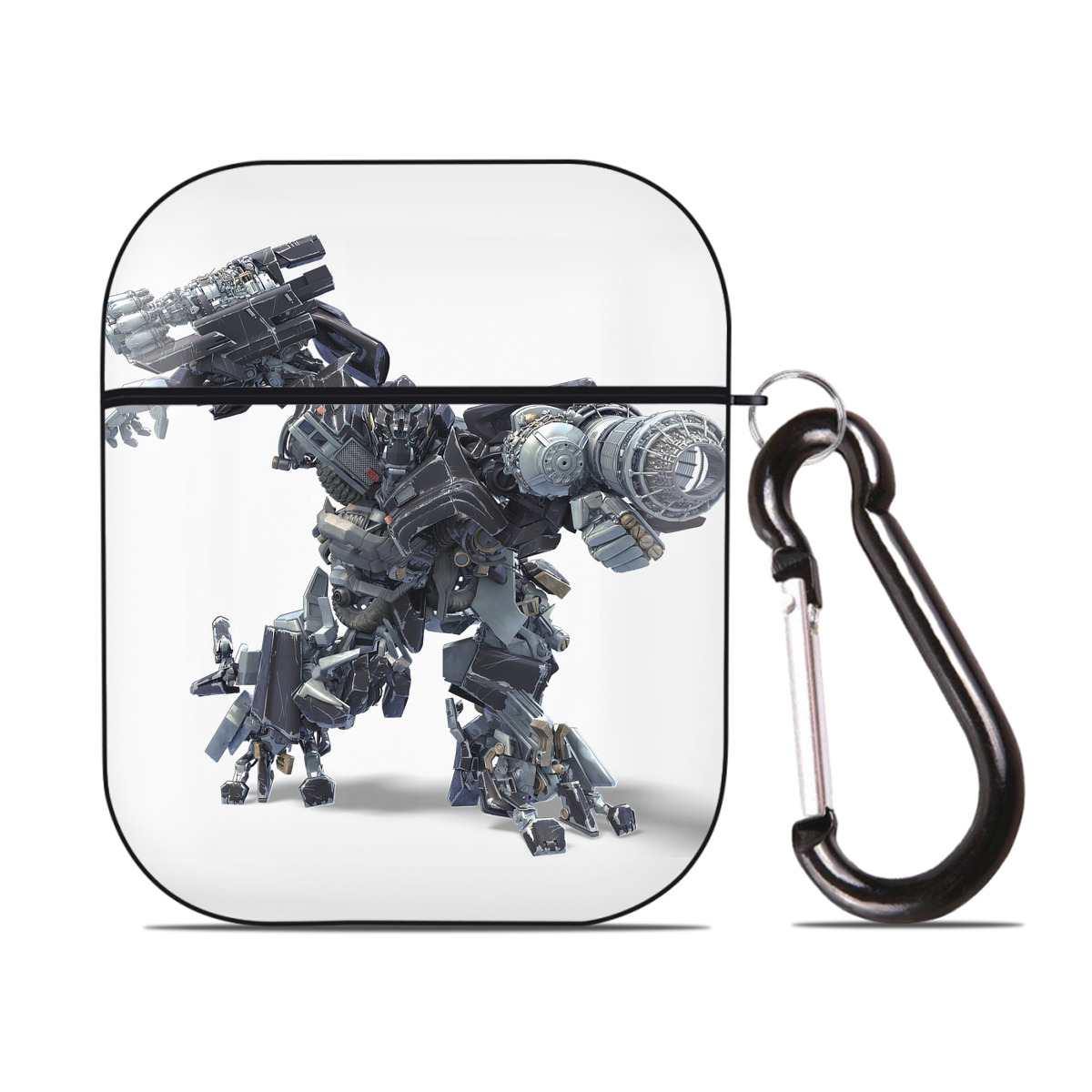 （画像用） Transformers トランスフォーマー AirPods 第2世代保護ケース ハードシェル ブラック 耐衝撃・防指紋・カラビナ付き