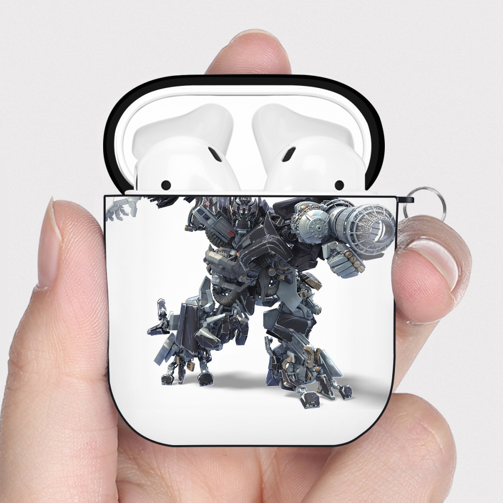 （画像用） Transformers トランスフォーマー AirPods 第2世代保護ケース ハードシェル ブラック 耐衝撃・防指紋・カラビナ付き