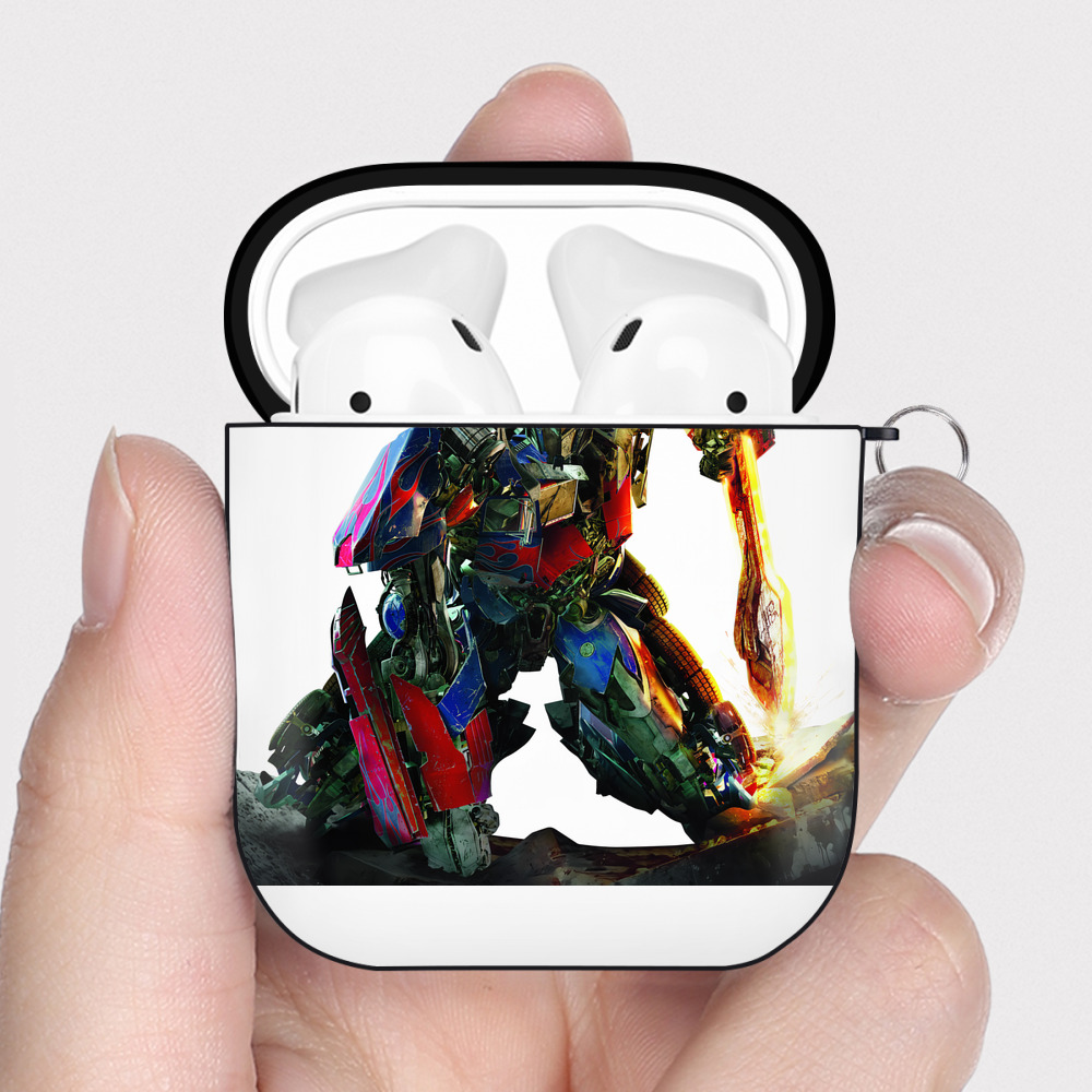 （画像用） Transformers トランスフォーマー AirPods 第2世代保護ケース ハードシェル ブラック 耐衝撃・防指紋・カラビナ付き