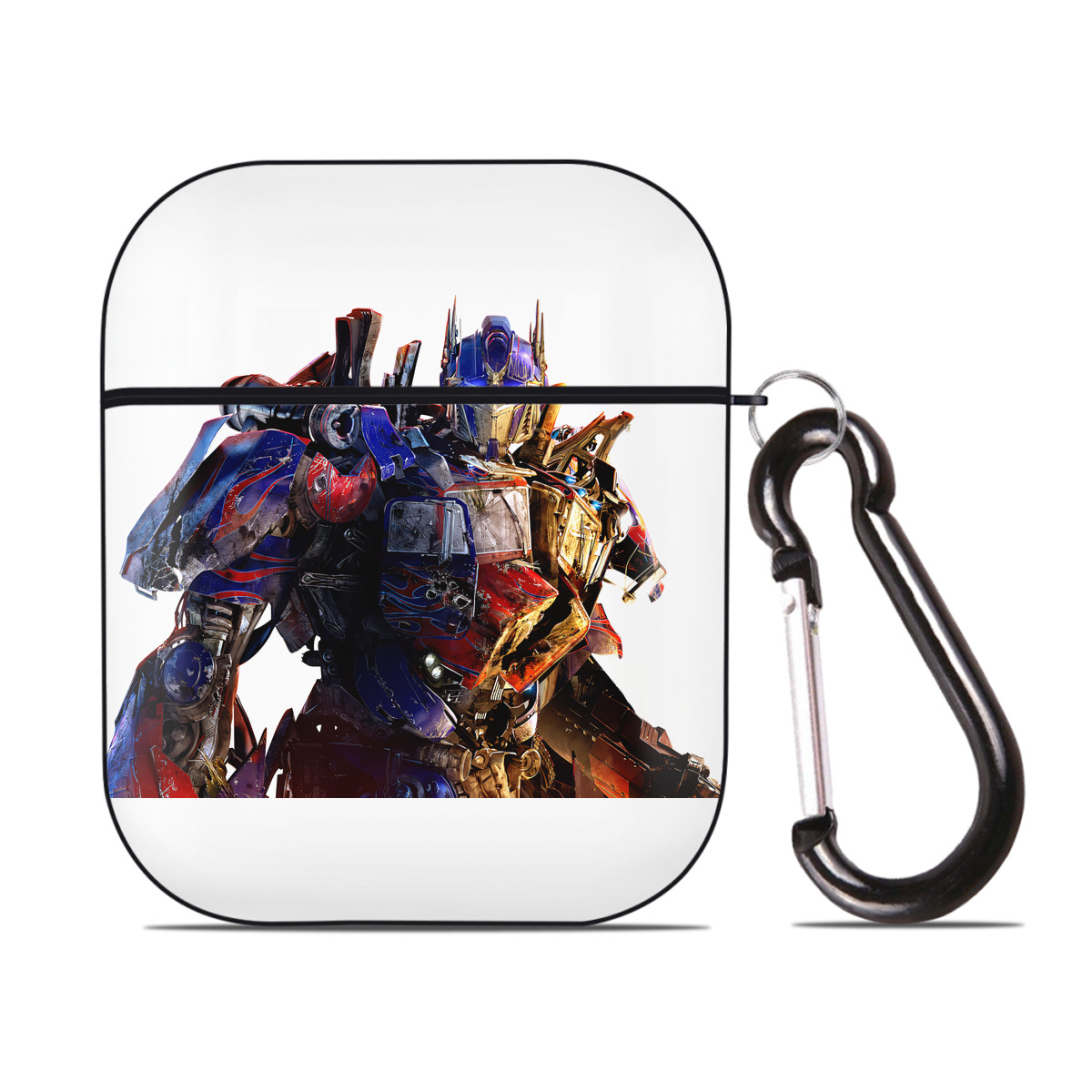 （画像用） Transformers トランスフォーマー AirPods 第2世代保護ケース ハードシェル ブラック 耐衝撃・防指紋・カラビナ付き