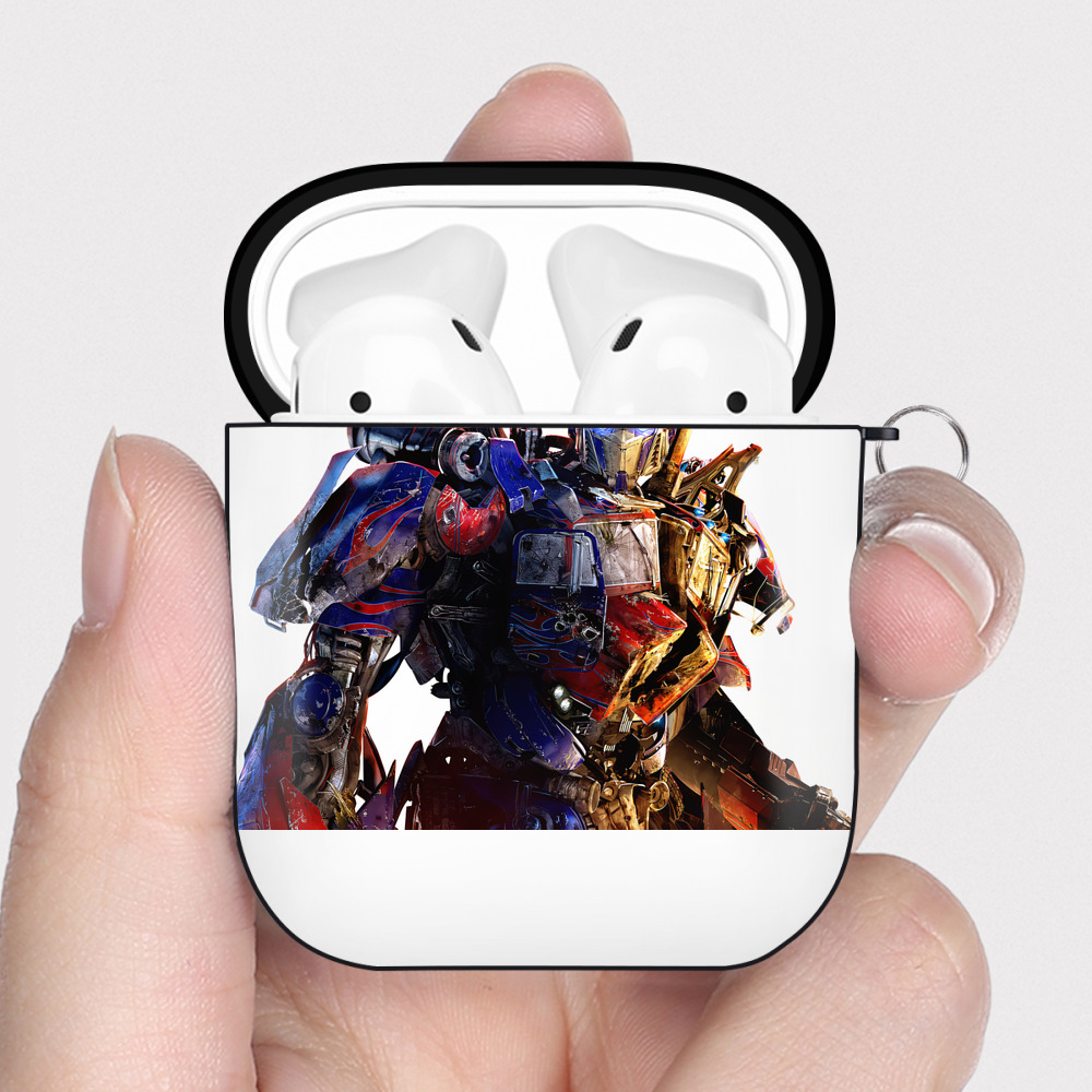 （画像用） Transformers トランスフォーマー AirPods 第2世代保護ケース ハードシェル ブラック 耐衝撃・防指紋・カラビナ付き