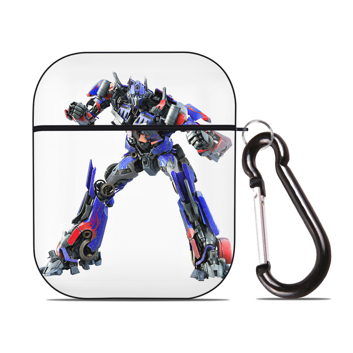 （画像用） Transformers トランスフォーマー AirPods 第2世代保護ケース ハードシェル ブラック 耐衝撃・防指紋・カラビナ付き