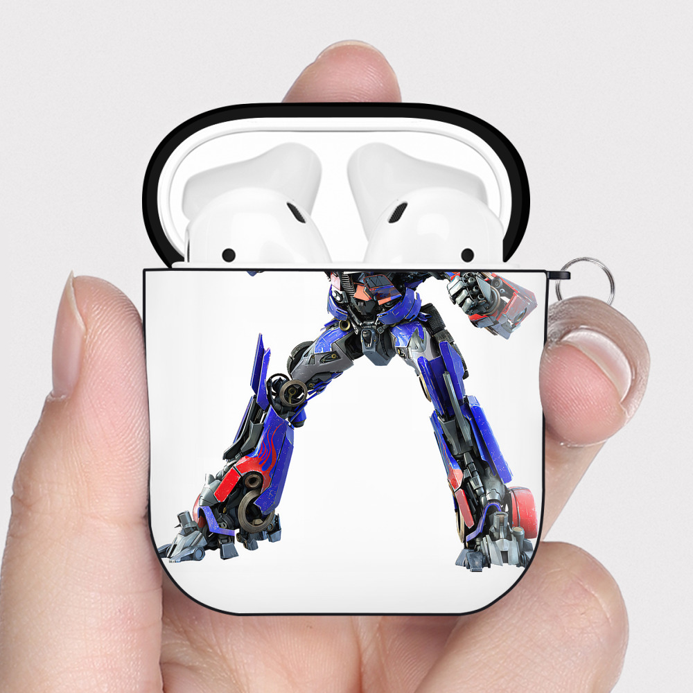 （画像用） Transformers トランスフォーマー AirPods 第2世代保護ケース ハードシェル ブラック 耐衝撃・防指紋・カラビナ付き