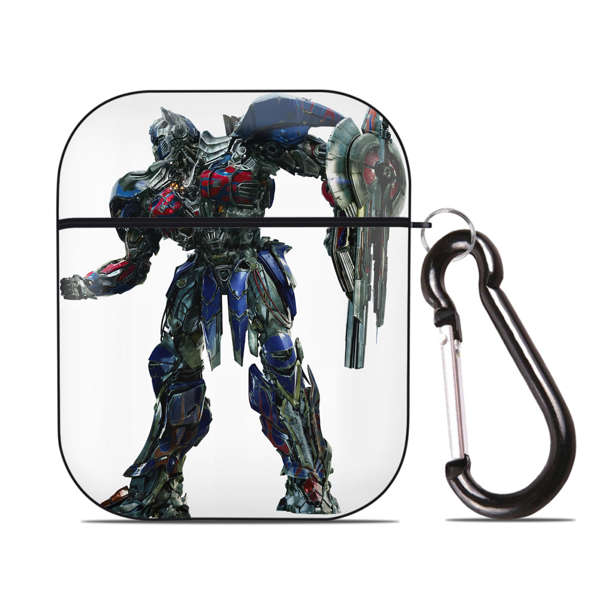 （画像用） Transformers トランスフォーマー AirPods 第2世代保護ケース ハードシェル ブラック 耐衝撃・防指紋・カラビナ付き