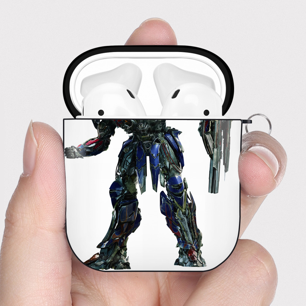 （画像用） Transformers トランスフォーマー AirPods 第2世代保護ケース ハードシェル ブラック 耐衝撃・防指紋・カラビナ付き