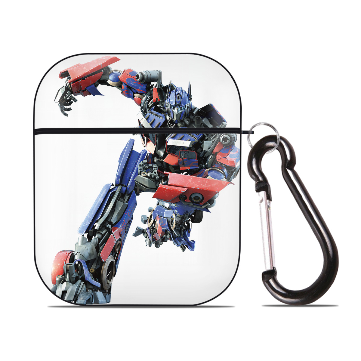 （画像用） Transformers トランスフォーマー AirPods 第2世代保護ケース ハードシェル ブラック 耐衝撃・防指紋・カラビナ付き