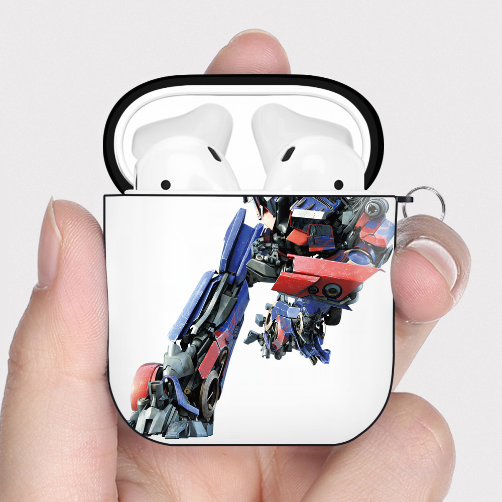 （画像用） Transformers トランスフォーマー AirPods 第2世代保護ケース ハードシェル ブラック 耐衝撃・防指紋・カラビナ付き