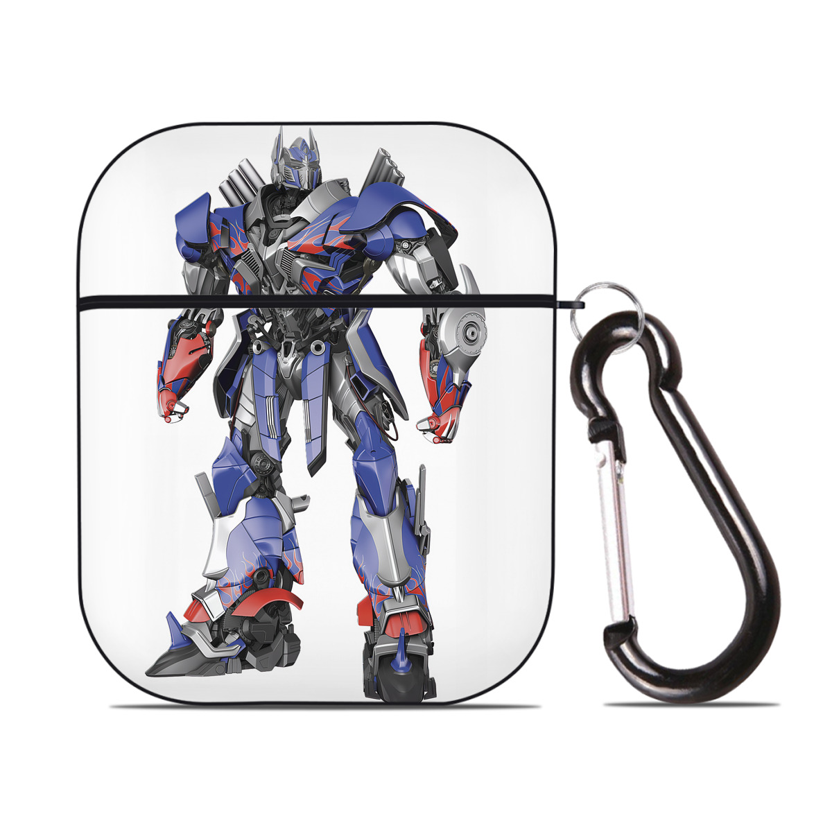 （画像用） Transformers トランスフォーマー AirPods 第2世代保護ケース ハードシェル ブラック 耐衝撃・防指紋・カラビナ付き