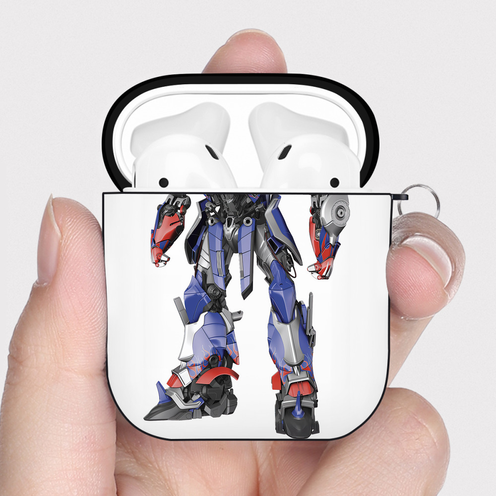 （画像用） Transformers トランスフォーマー AirPods 第2世代保護ケース ハードシェル ブラック 耐衝撃・防指紋・カラビナ付き
