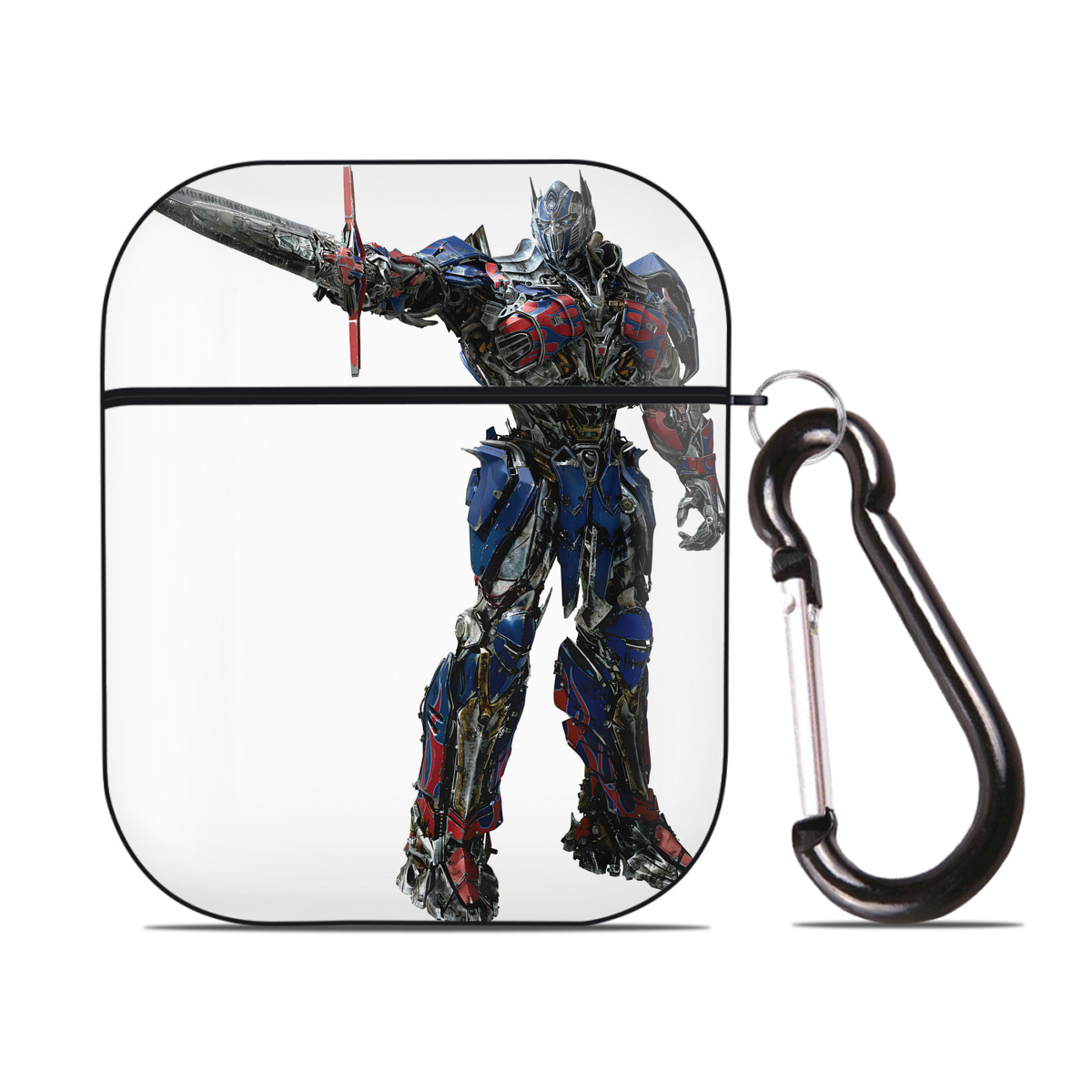 （画像用） Transformers トランスフォーマー AirPods 第2世代保護ケース ハードシェル ブラック 耐衝撃・防指紋・カラビナ付き