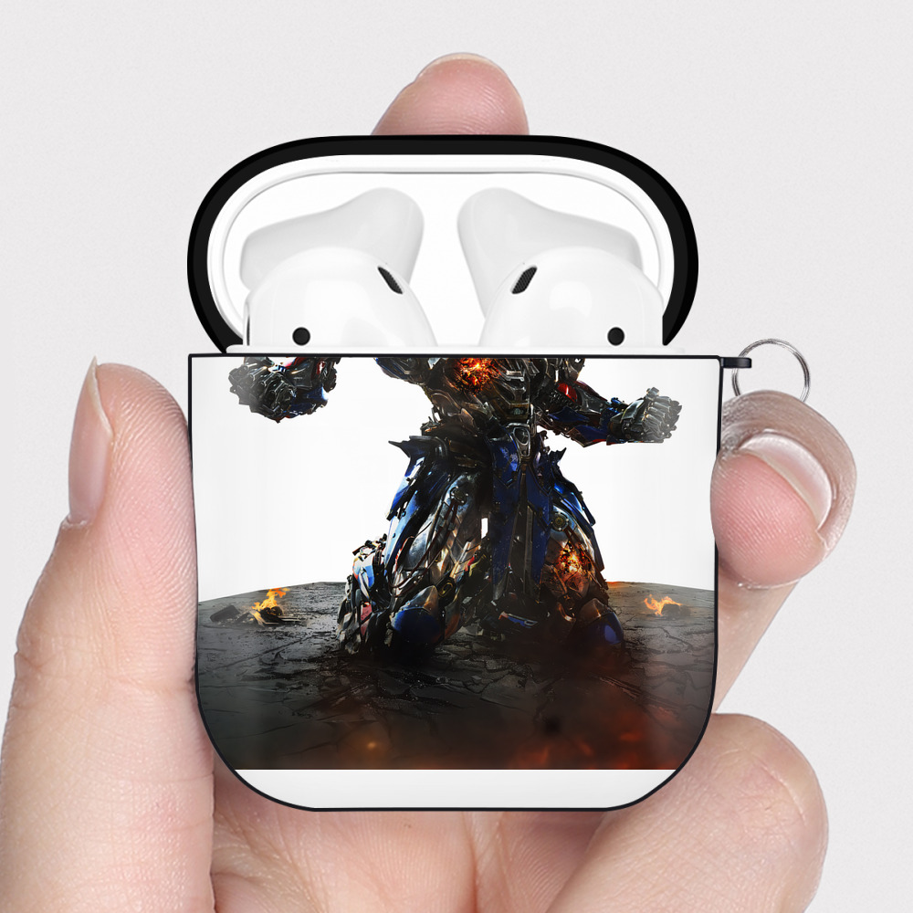 （画像用） Transformers トランスフォーマー AirPods 第2世代保護ケース ハードシェル ブラック 耐衝撃・防指紋・カラビナ付き