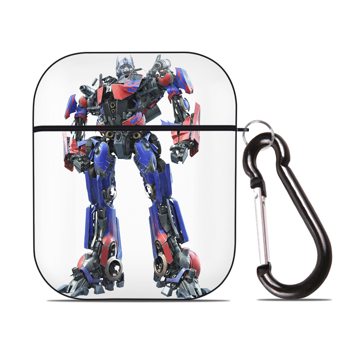 （画像用） Transformers トランスフォーマー AirPods 第2世代保護ケース ハードシェル ブラック 耐衝撃・防指紋・カラビナ付き