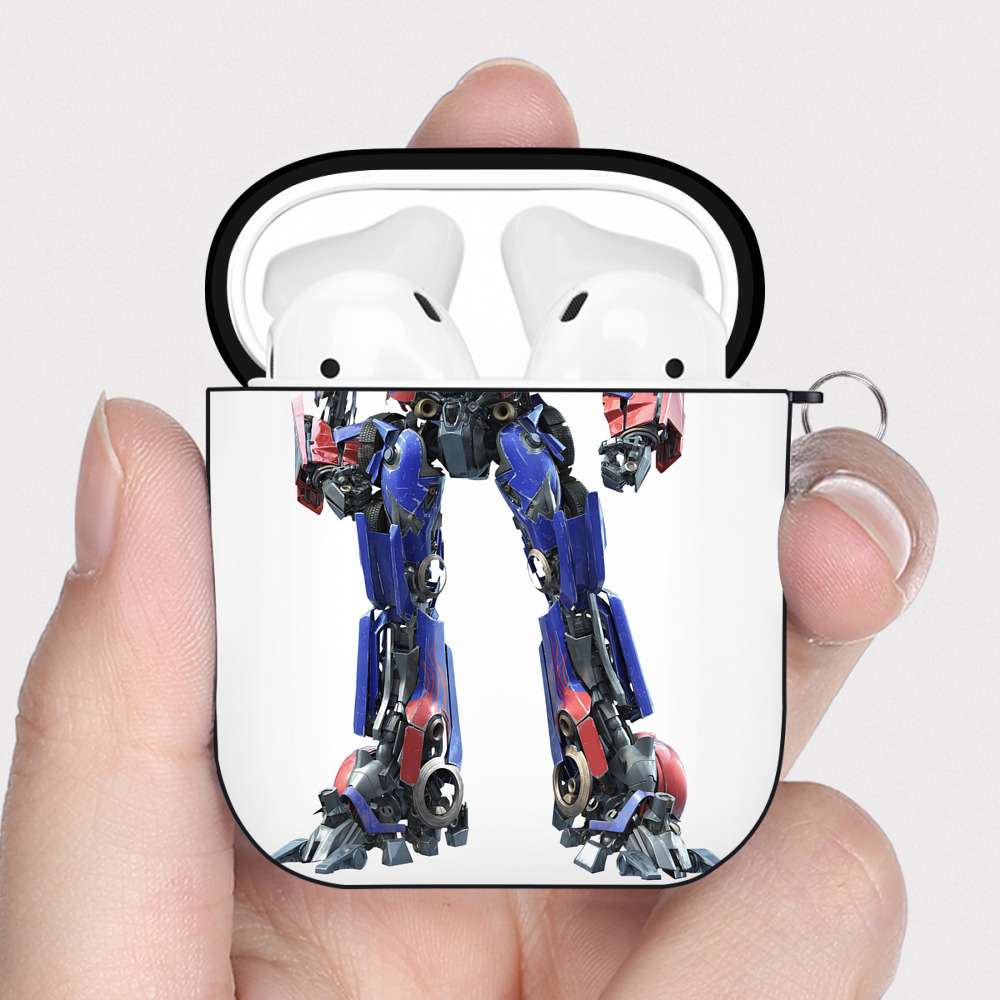 （画像用） Transformers トランスフォーマー AirPods 第2世代保護ケース ハードシェル ブラック 耐衝撃・防指紋・カラビナ付き