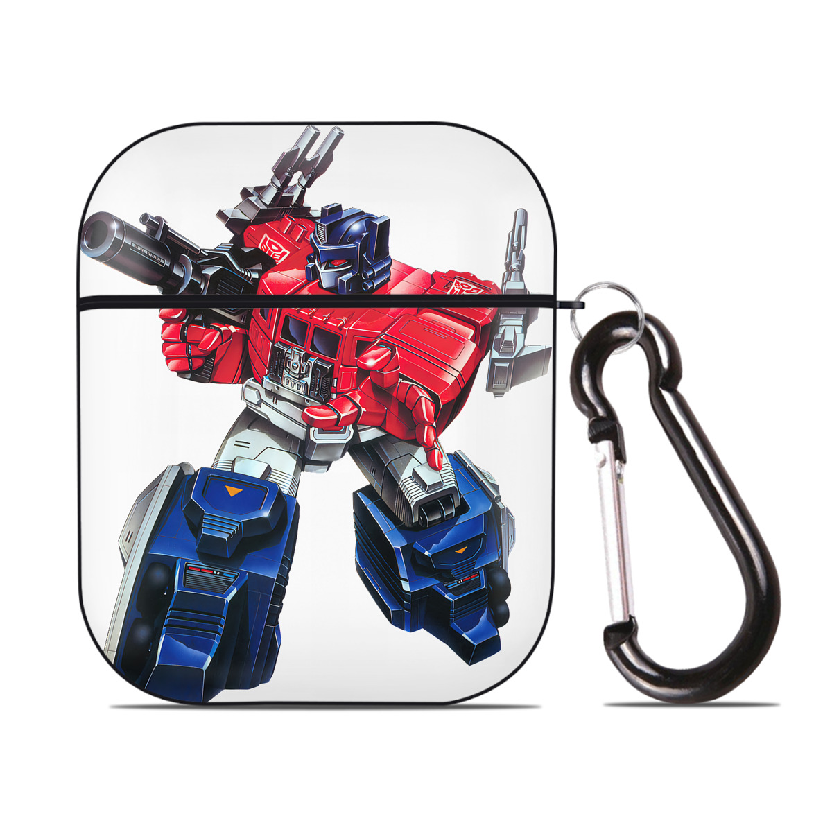 （画像用） Transformers トランスフォーマー AirPods 第2世代保護ケース ハードシェル ブラック 耐衝撃・防指紋・カラビナ付き