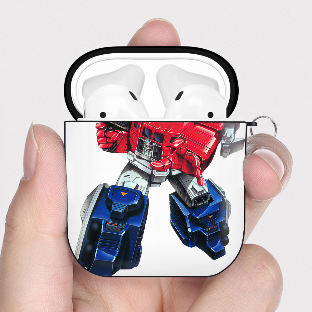 （画像用） Transformers トランスフォーマー AirPods 第2世代保護ケース ハードシェル ブラック 耐衝撃・防指紋・カラビナ付き