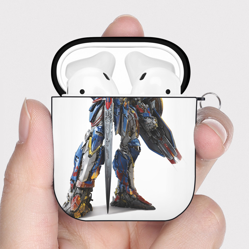 （画像用） Transformers トランスフォーマー AirPods 第2世代保護ケース ハードシェル ブラック 耐衝撃・防指紋・カラビナ付き