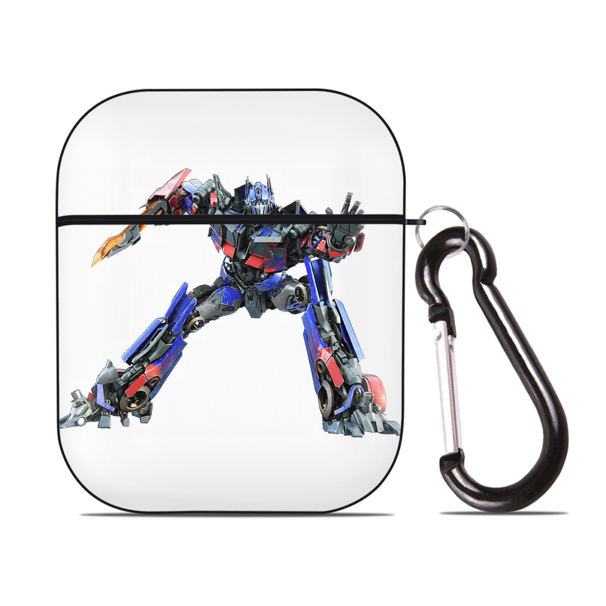 （画像用） Transformers トランスフォーマー AirPods 第2世代保護ケース ハードシェル ブラック 耐衝撃・防指紋・カラビナ付き