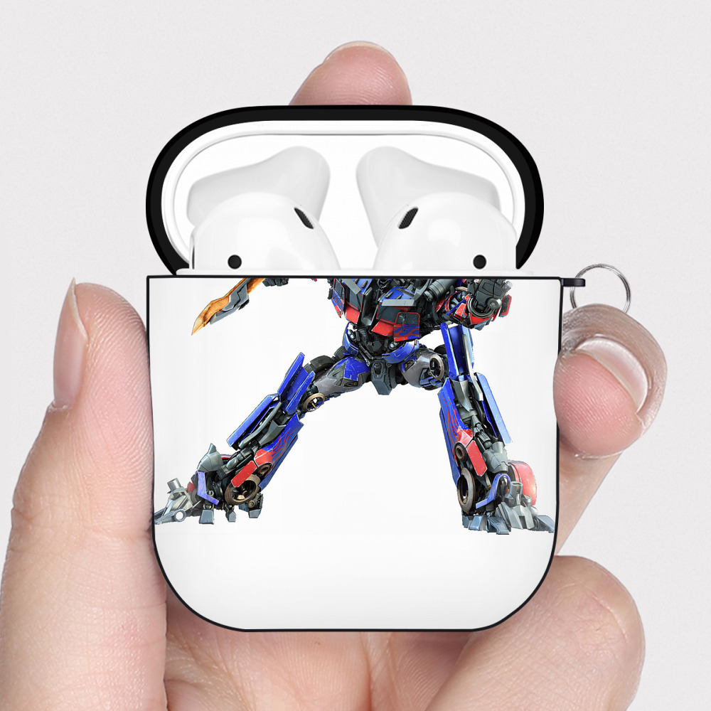 （画像用） Transformers トランスフォーマー AirPods 第2世代保護ケース ハードシェル ブラック 耐衝撃・防指紋・カラビナ付き