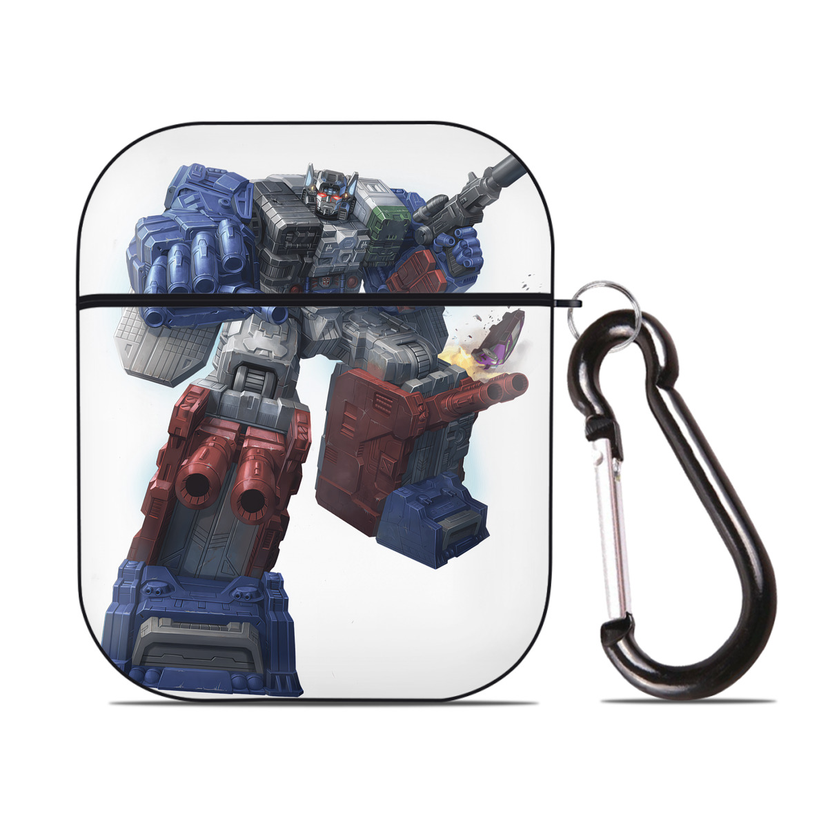 （画像用） Transformers トランスフォーマー AirPods 第2世代保護ケース ハードシェル ブラック 耐衝撃・防指紋・カラビナ付き