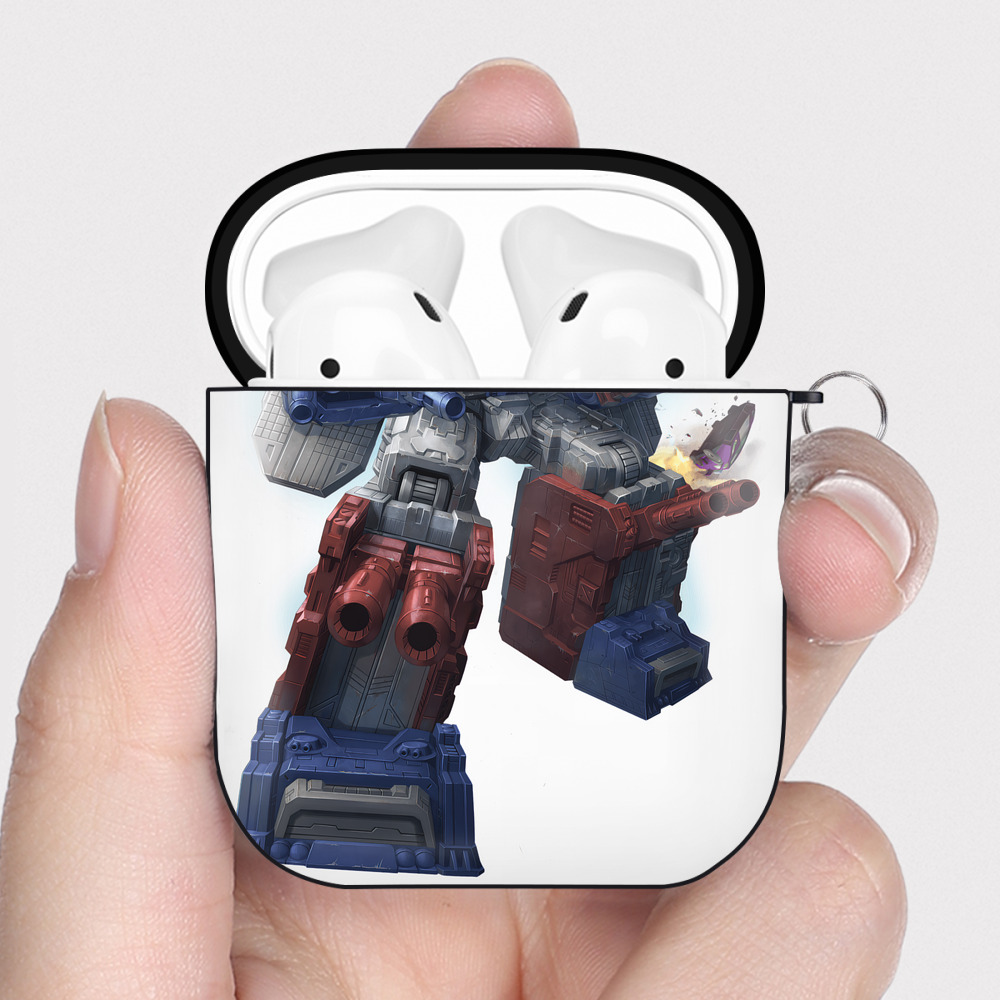 （画像用） Transformers トランスフォーマー AirPods 第2世代保護ケース ハードシェル ブラック 耐衝撃・防指紋・カラビナ付き