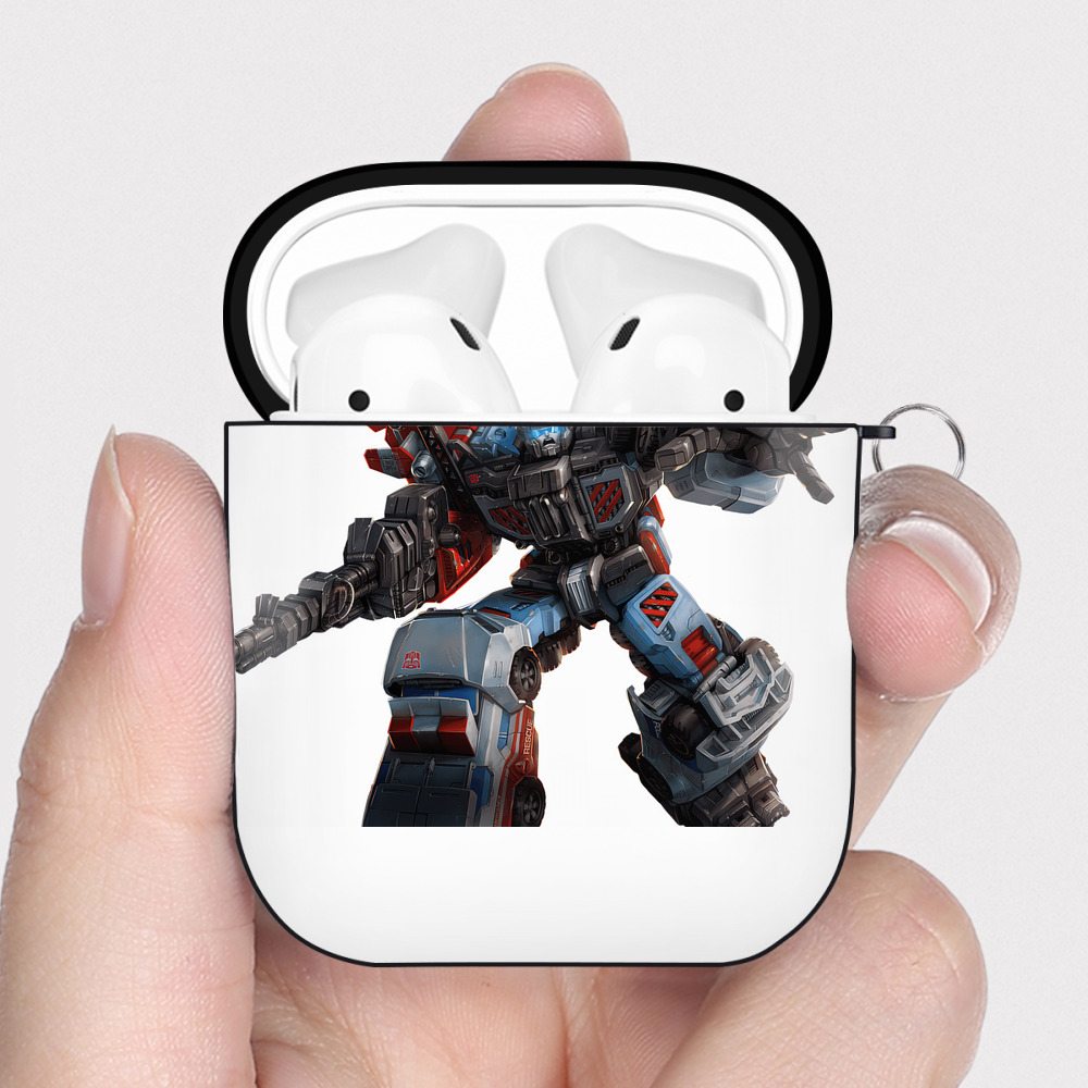 （画像用） Transformers トランスフォーマー AirPods 第2世代保護ケース ハードシェル ブラック 耐衝撃・防指紋・カラビナ付き