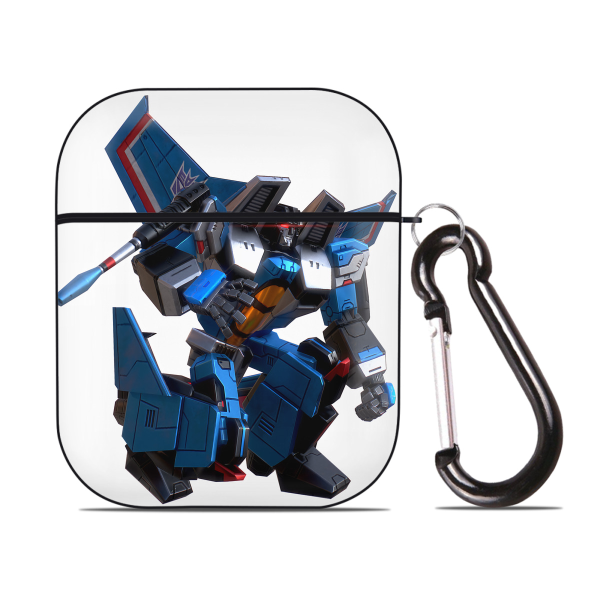 （画像用） Transformers トランスフォーマー AirPods 第2世代保護ケース ハードシェル ブラック 耐衝撃・防指紋・カラビナ付き