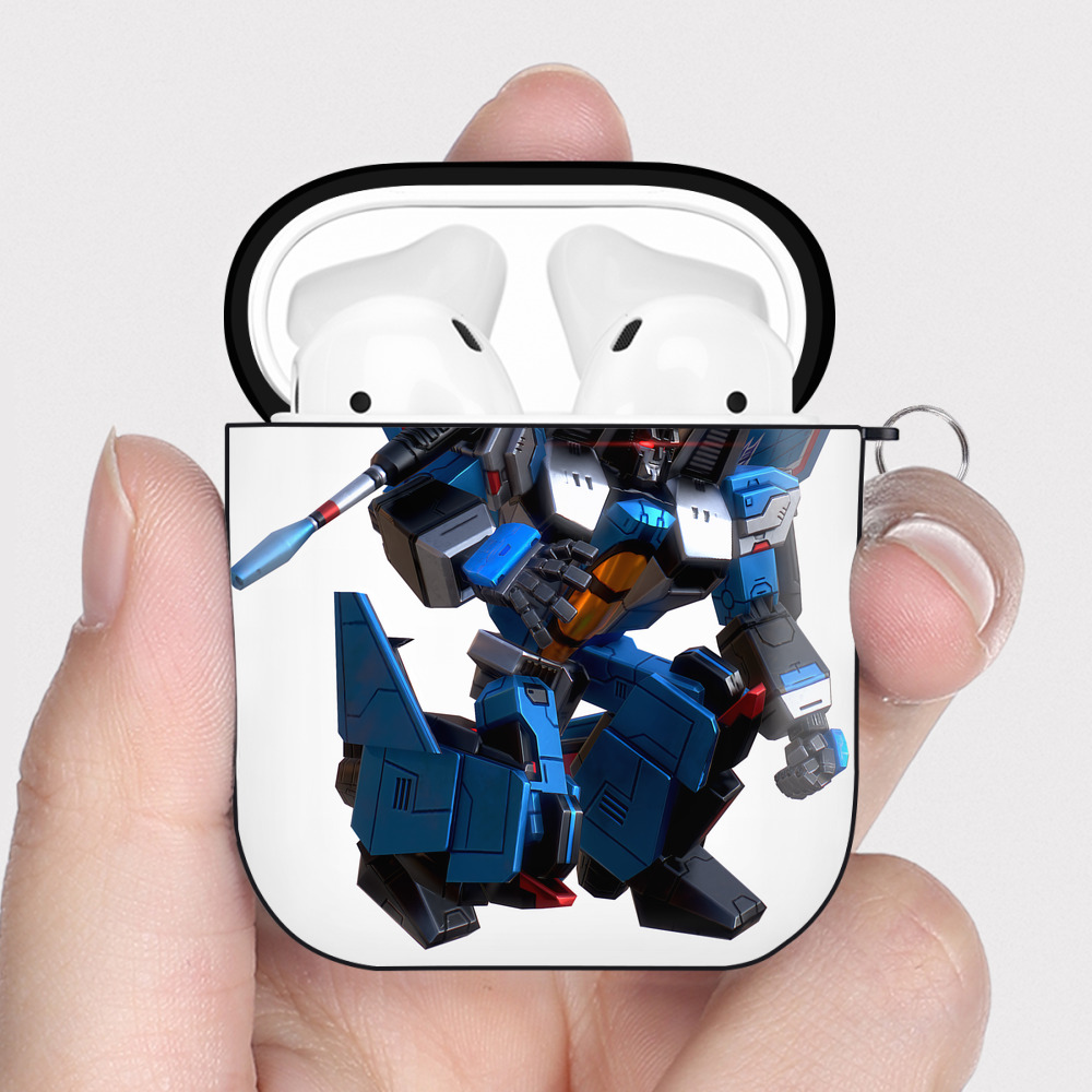 （画像用） Transformers トランスフォーマー AirPods 第2世代保護ケース ハードシェル ブラック 耐衝撃・防指紋・カラビナ付き